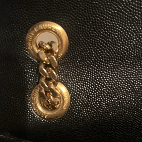 Large YSL pebbled leather black 2 way bag - Picture 9 of 11